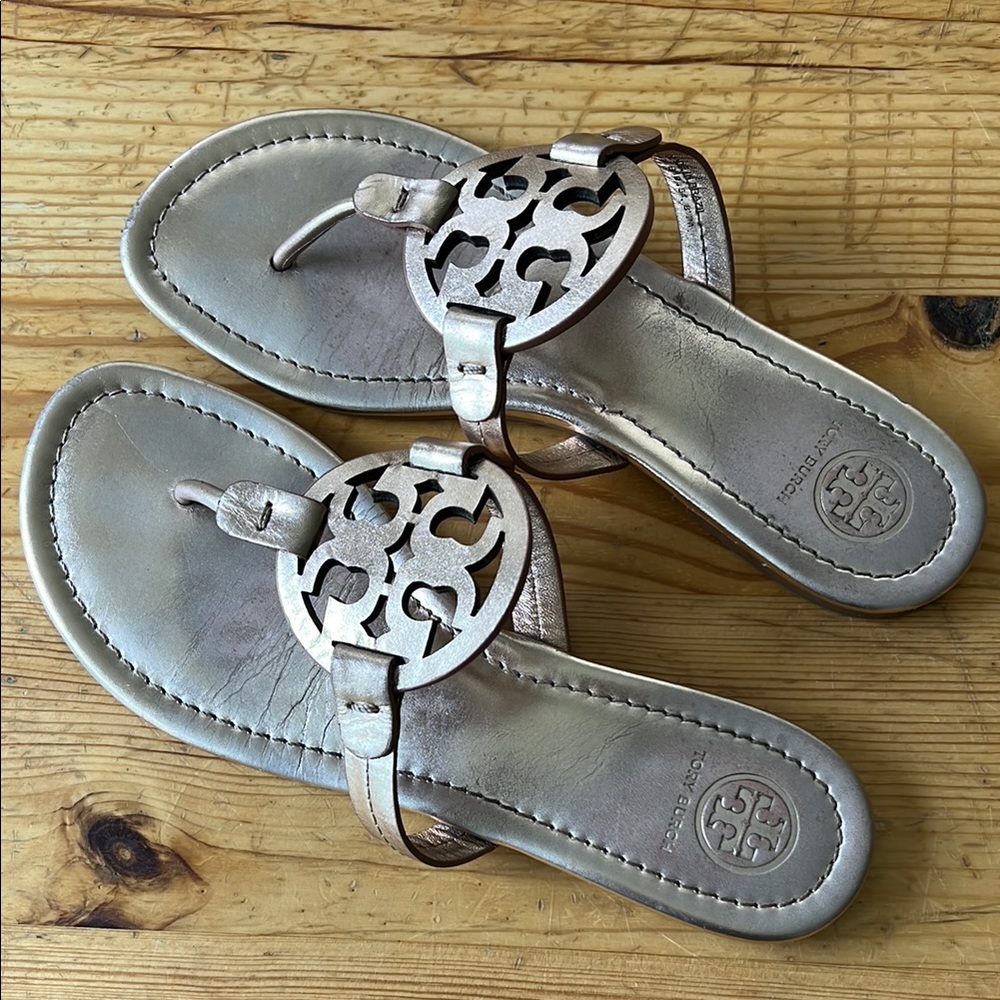Tory Burch Rose Gold Metallic Miller Sandals size 8.5